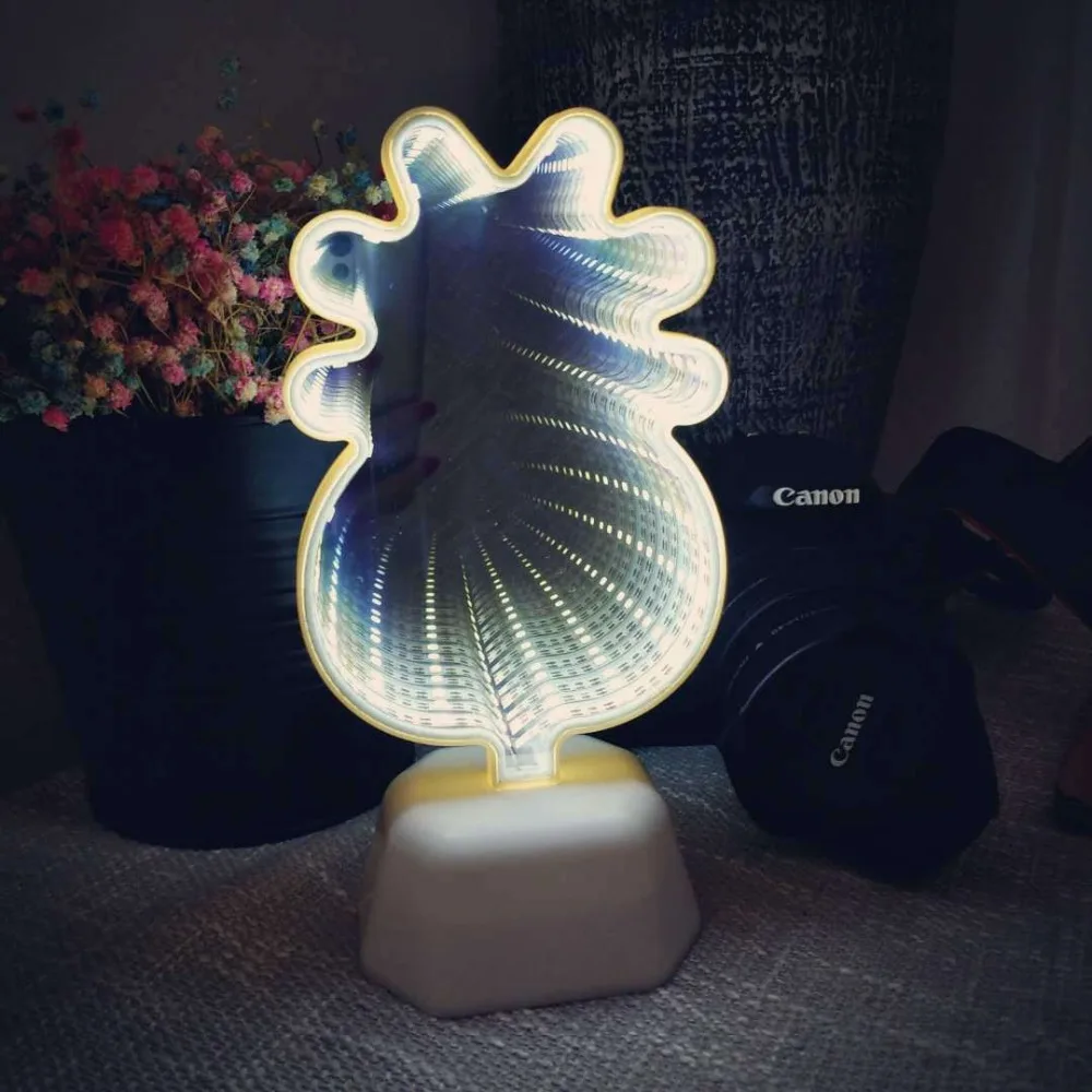 3D Mirror Led Infinity Tunnel Night Lamp Light LED Home Decoration Sign Cool Tabletop for Bedroom Lighting | Освещение