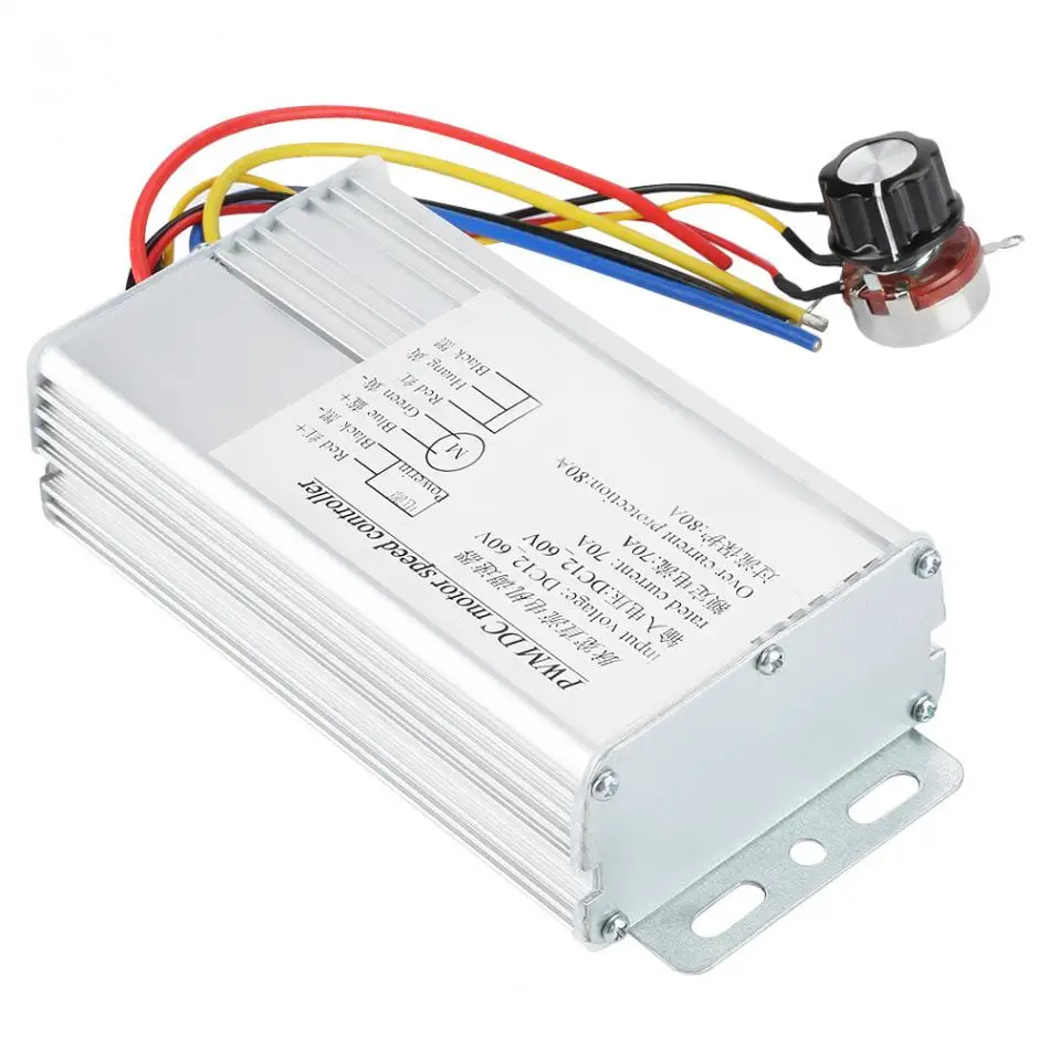 4000W Линейный под нагрузкой металла DC мотор Управление; постоянного тока 12 V-60 V 70A регулируемый привод Управление регулятор PWM скорости мотора Управление;