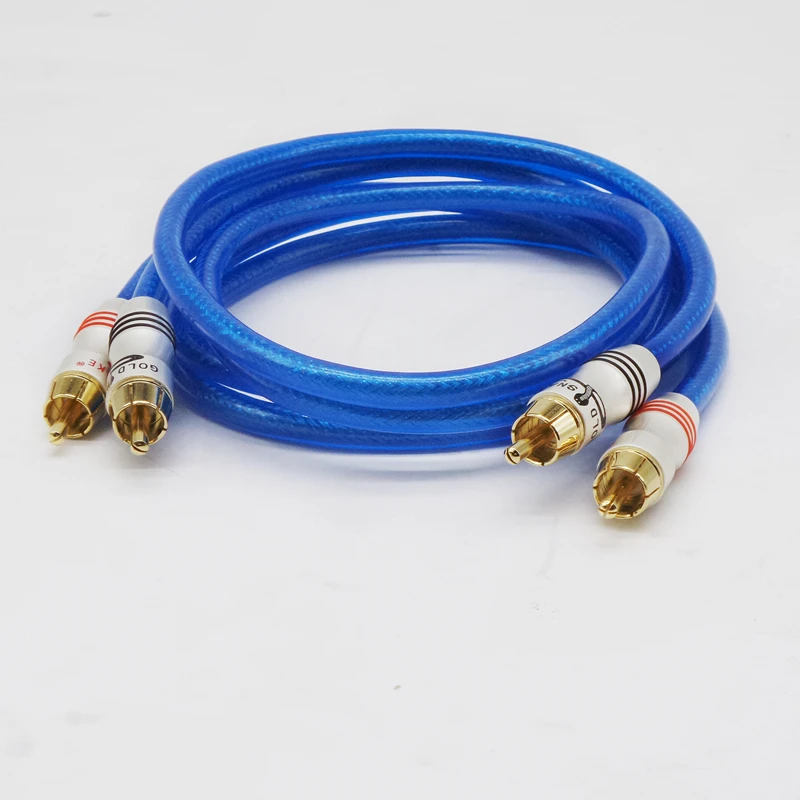 Двойной защитный щит из синей фольги ручной работы 1 м 2 3 аудиокабель RCA на Hi-Fi для