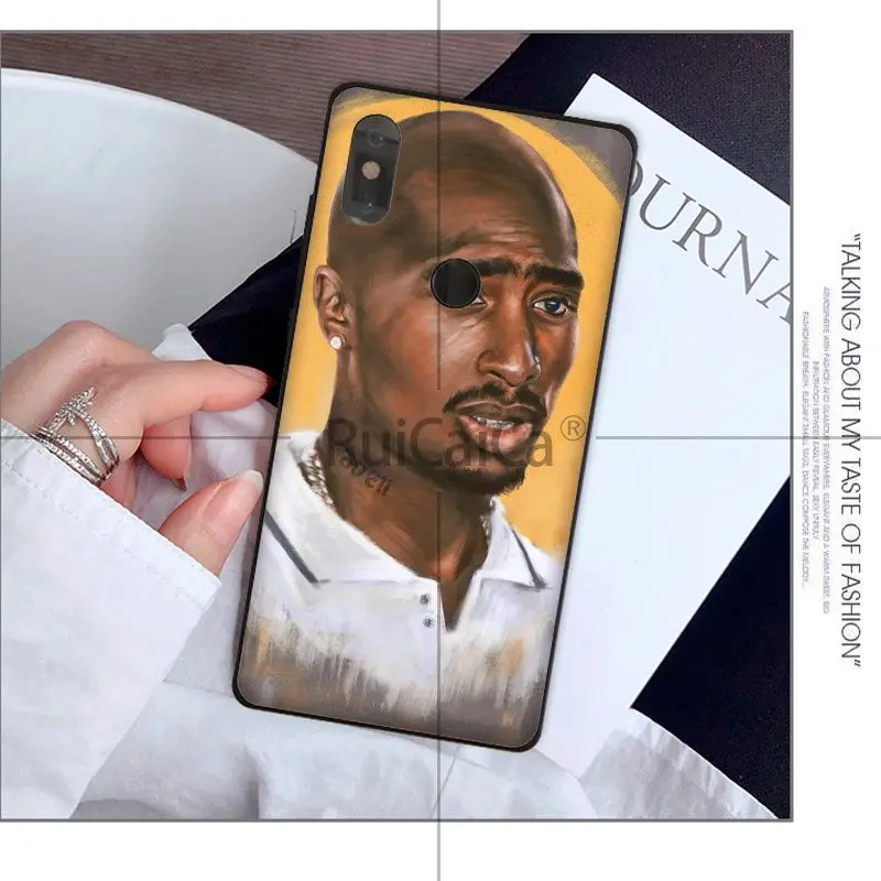 Ruicaica 2pac Tupac Amaru Shakur maveli Custom Photo мягкий чехол для телефона Xiaomi mi Mix 2 S 6 8 8SE Note 3 Red 5