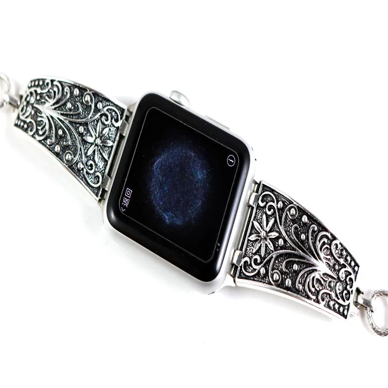 Винтажный Браслет-цепь из нержавеющей стали ремешок для apple watch 44/42/40/38 мм модный