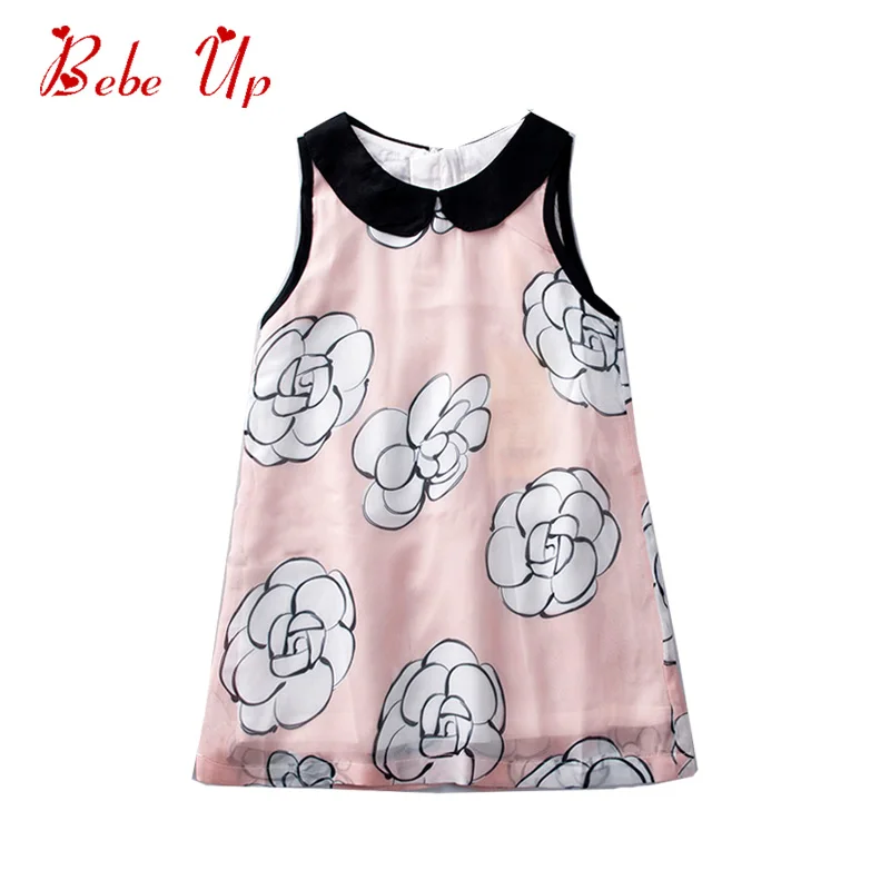 Kids Floral Princess Dress For Girls Toddler Boutique Cotton Summer Peter Pan Collar Sleeveless Children Frocks Clothes | Детская одежда