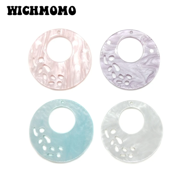 2 шт. Круглые Гладкие подвески из уксусной кислоты 40 мм | Украшения и аксессуары