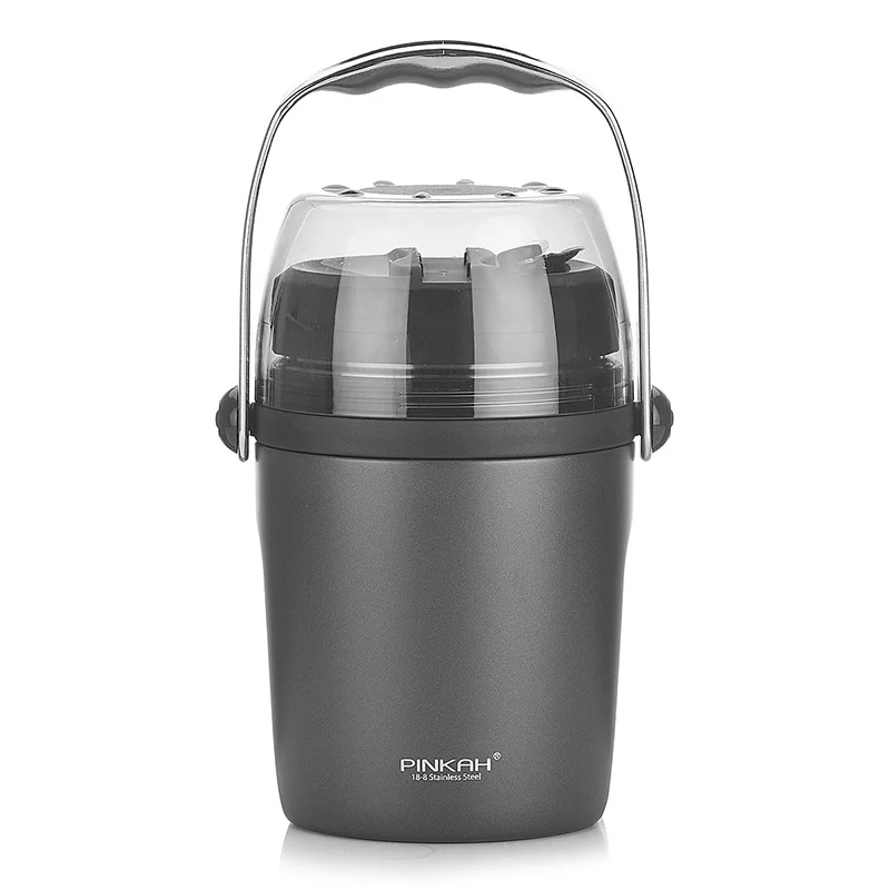 Горячая Pinkah 1600ml 3-слойная вакуумной изоляцией из нержавеющей стали Коробки для обедов бытовой Еда термоизоляционный бак большой Ёмкость 304 Нержавеющая сталь Коробки для обедов