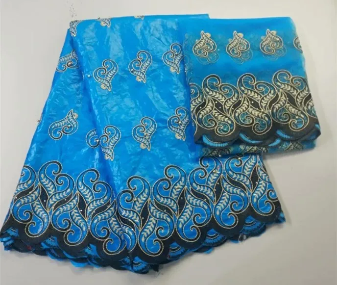 5 ярдов + 2 индии базен Riche Getzner кружевной ткани 2018 с блузка из бисера mei красный