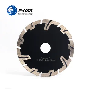 Бриллиантовые лезвия для пилы Z-LION 125 мм, для сухой и влажной резки, универсальная электропила, T сегментированные Алмазные Лезвия Для гранитного камня, бетона