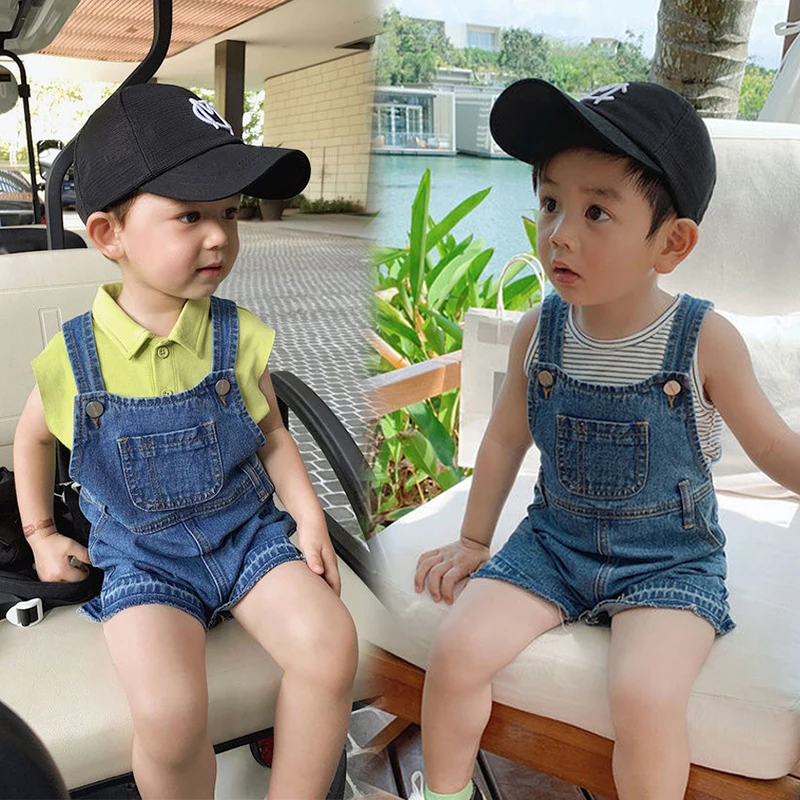 

Children's Denim Overalls for Baby Boys Summer Denim Dungarees Girls Pocket Jumpsuit Kids Boys Pants Children's Jeans