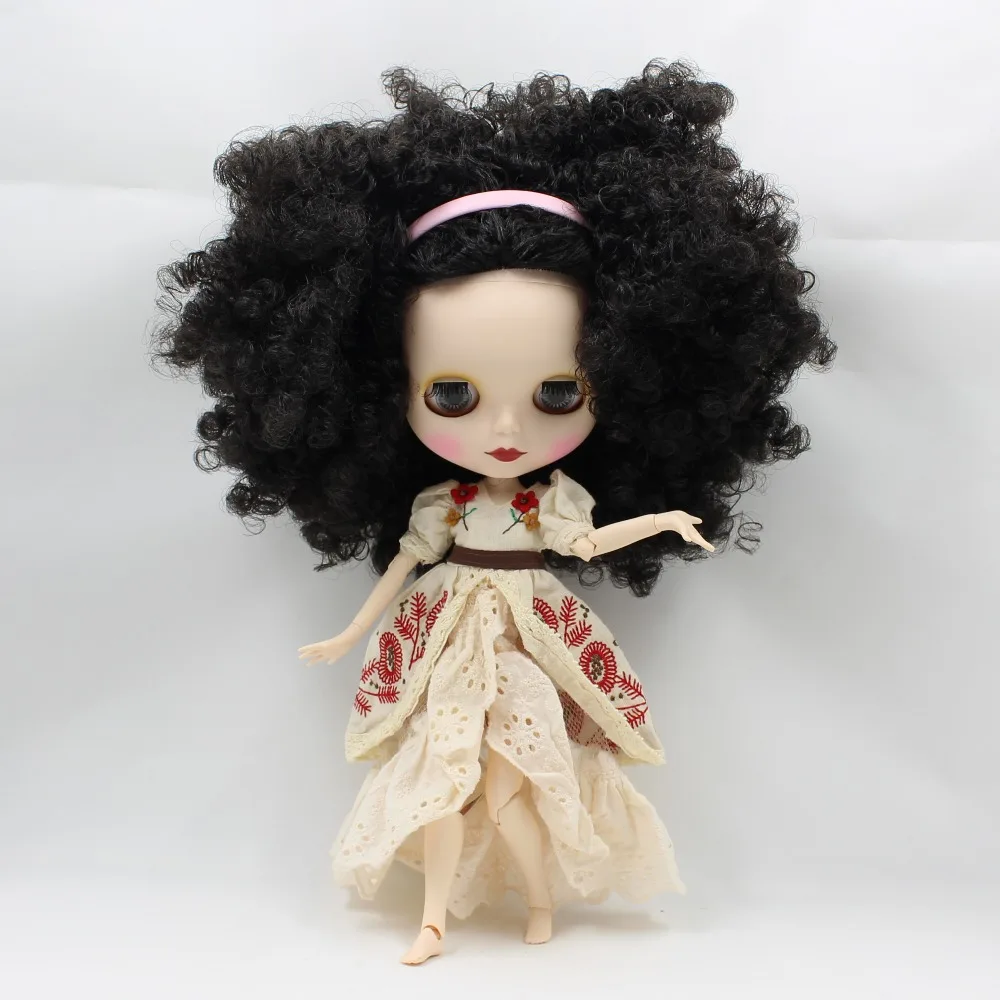Кукла ICY DBS Blyth телесная кукла короткие волнистые волосы вьющиеся темные