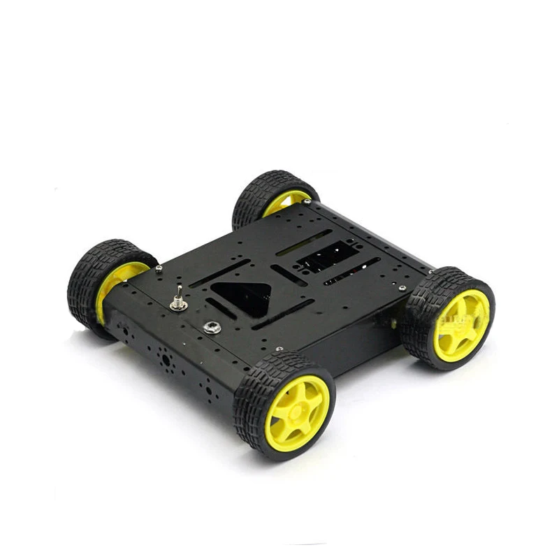 4WD привод алюминия мобильный автомобилей ( черный ) робот платформы для Arduino