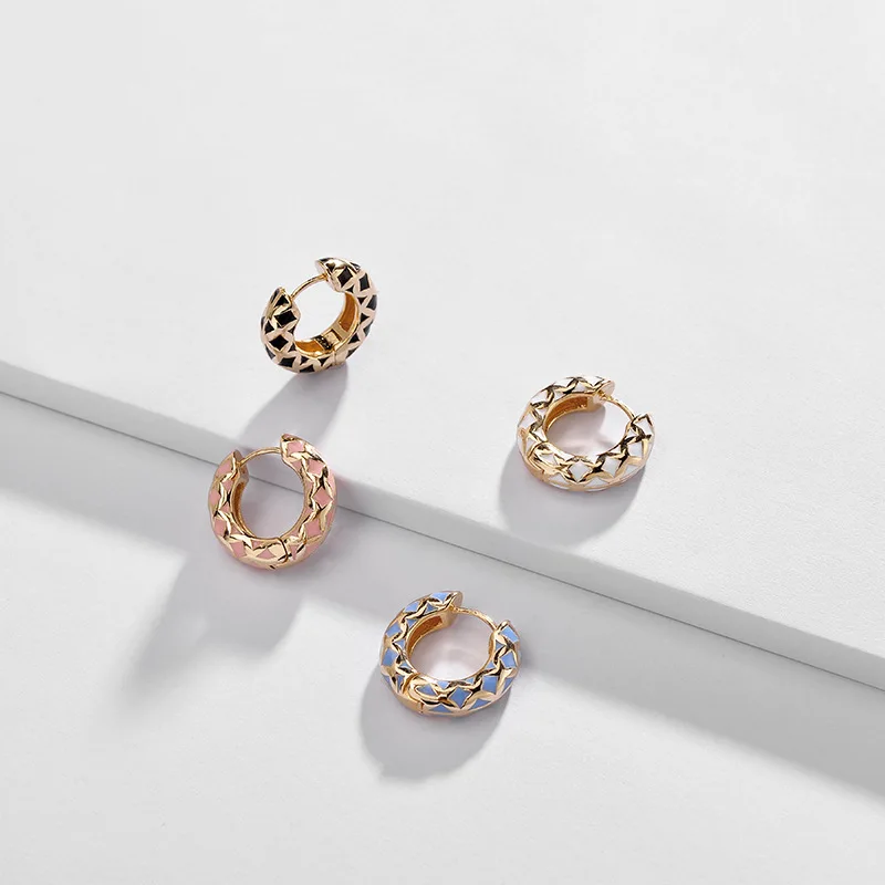 Bijoux аксессуары ювелирные изделия оптом эмалированные медные серьги кольца мини