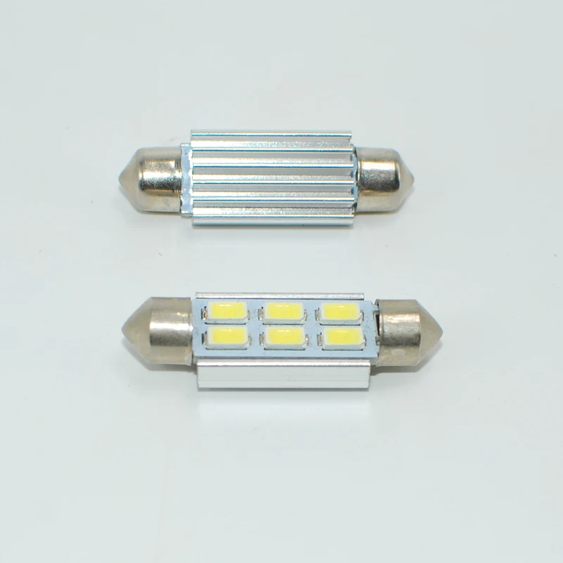 MON-SU 10 шт. автомобильный внутренний светодиодный 31/36/39/41 мм C5W C10W Canbus 6SMD 5730 DC12V купол