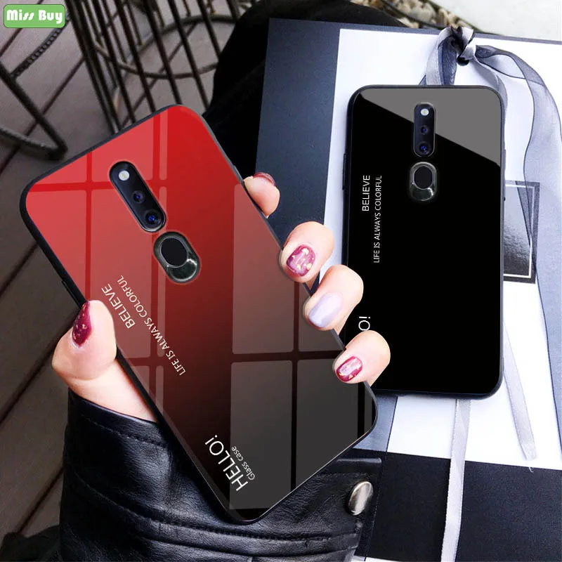 Чехол для OPPO f11 Pro с градиентным закаленным стеклом чехлы телефонов F11 F11Pro F 11 OPPOF11