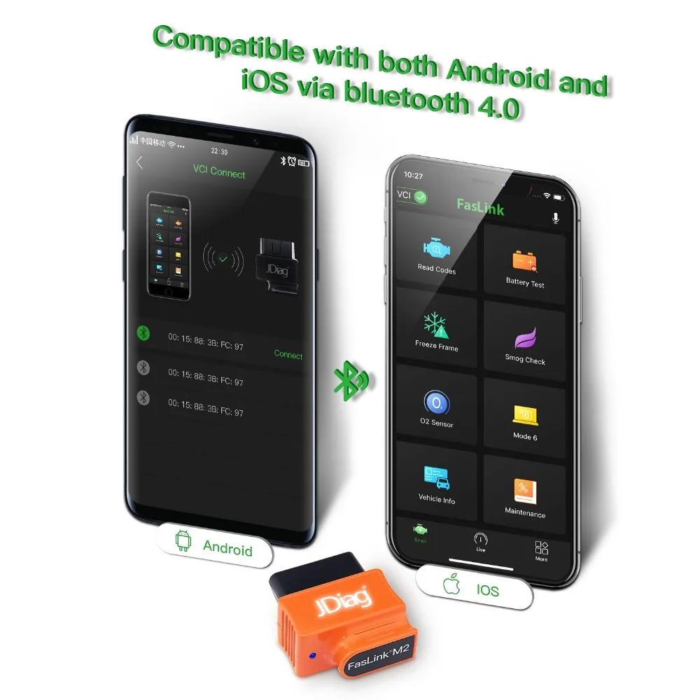 Диагностический сканер OBD2 JDiag FasLink M2 Bluetooth 4 0 PK OBDLINK для iPhone Android|Механические