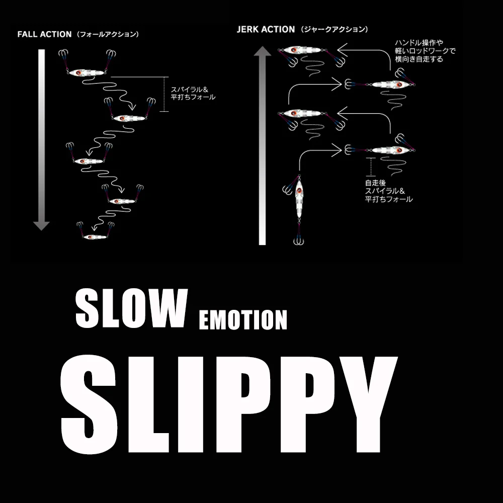 

CASTFUN Bait Fishing Lure Slow Jig 100g 150g 200g 1pc SLOW EMOTION SLIPPY Luminous Pitch Jig Deep Sea Jigging Lure Slow Jig