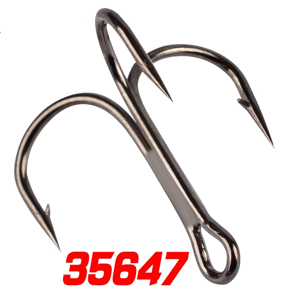 100 шт./лот 3/0 #-10 #35647 Высокоуглеродистая сталь рыболовный крючок колючие тройные
