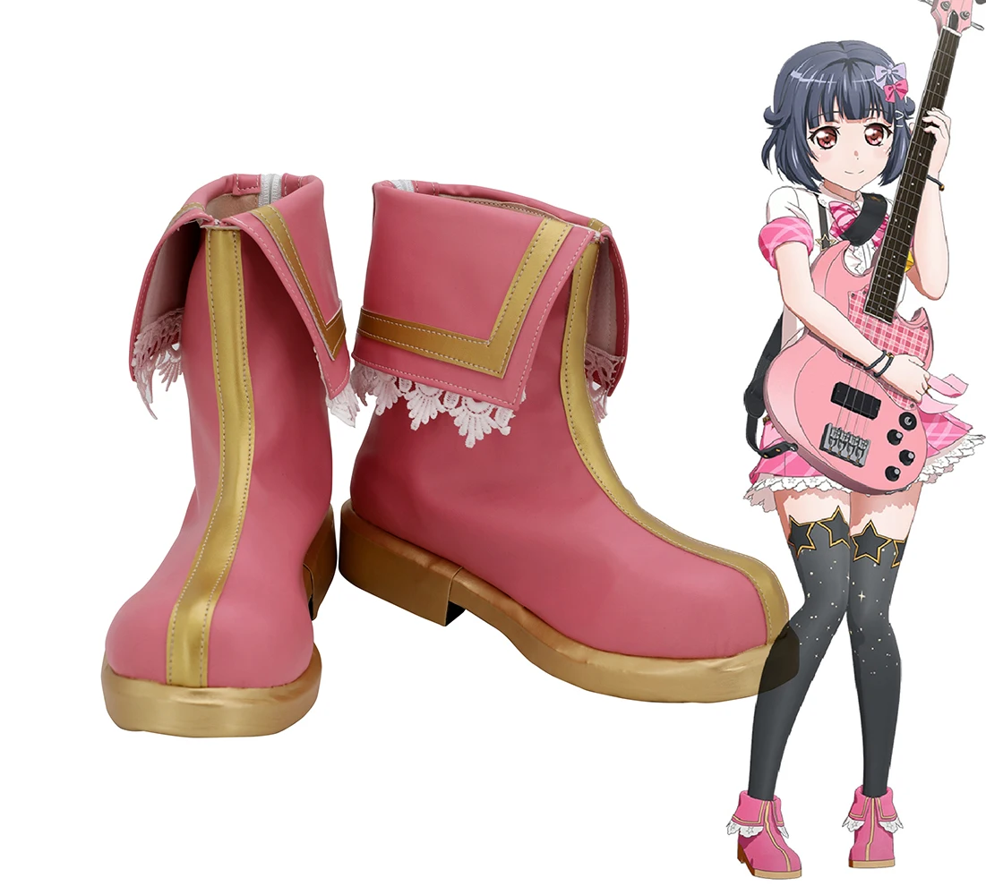 

Bang Dream Rimiri Cosplay Boots Pink Shoes Custom Made for Unisex