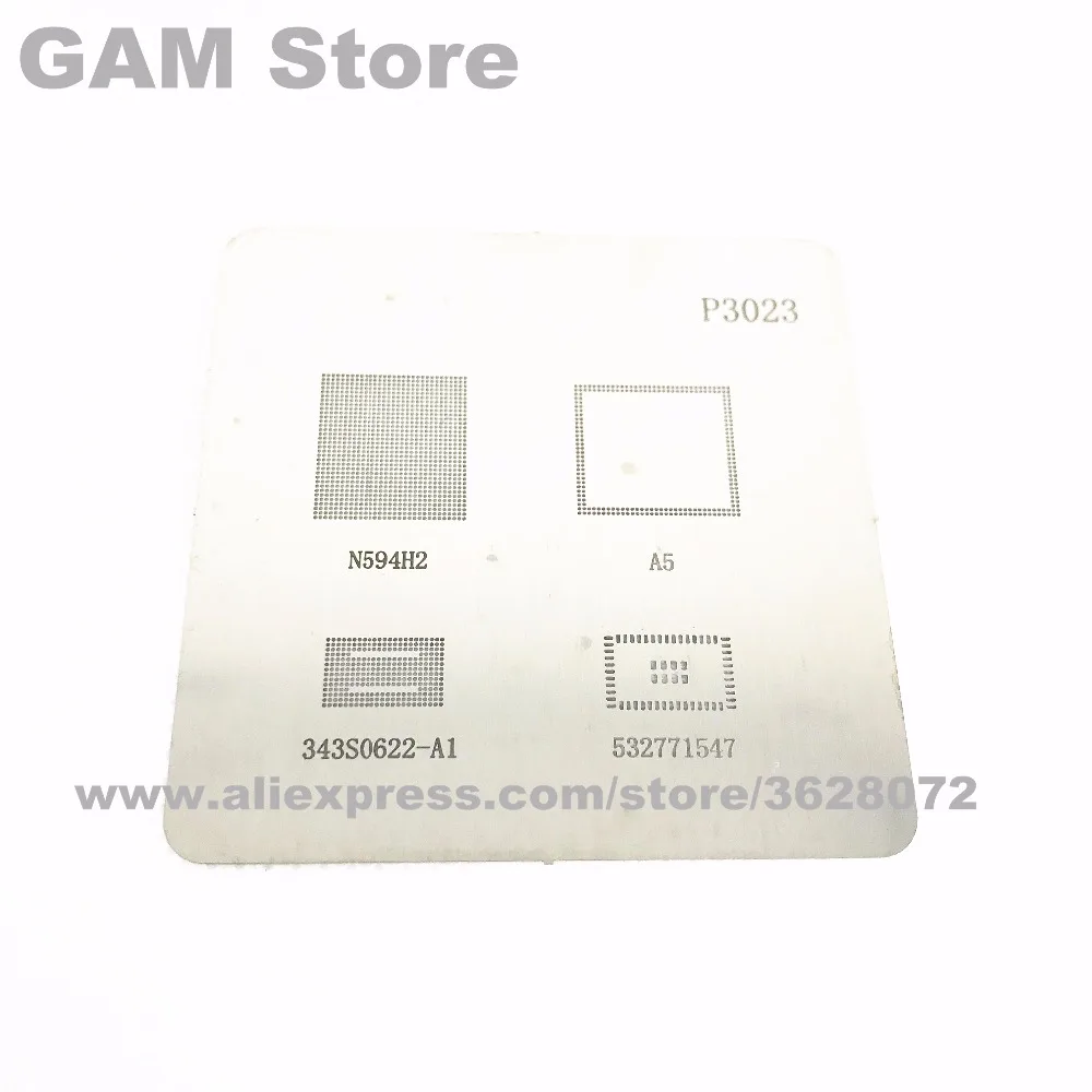 

For iPad4 MINI1 CPU N594H2 RAM A5 BGA Stencil Power IC 343S0622-A1 For iPhone 5 wifi 32771547 Heating reballing Template P3023