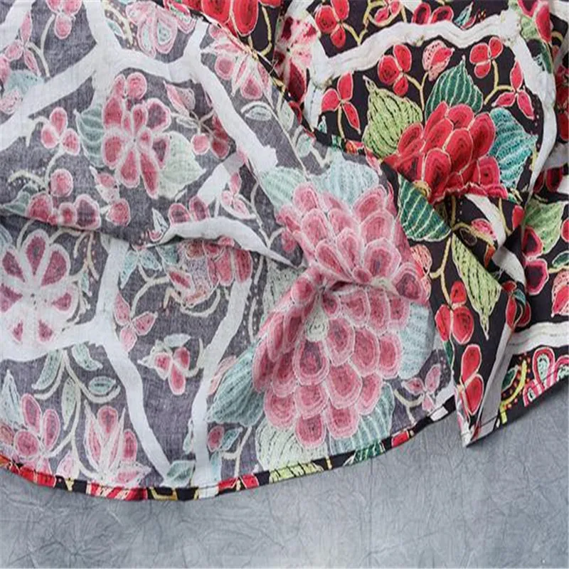 BUYKUD Women 2018 Floral Summer Printed Pleated Long Dress Short Sleeve Round Neck Casual loose Multi Color Dresses With Pocket | Женская