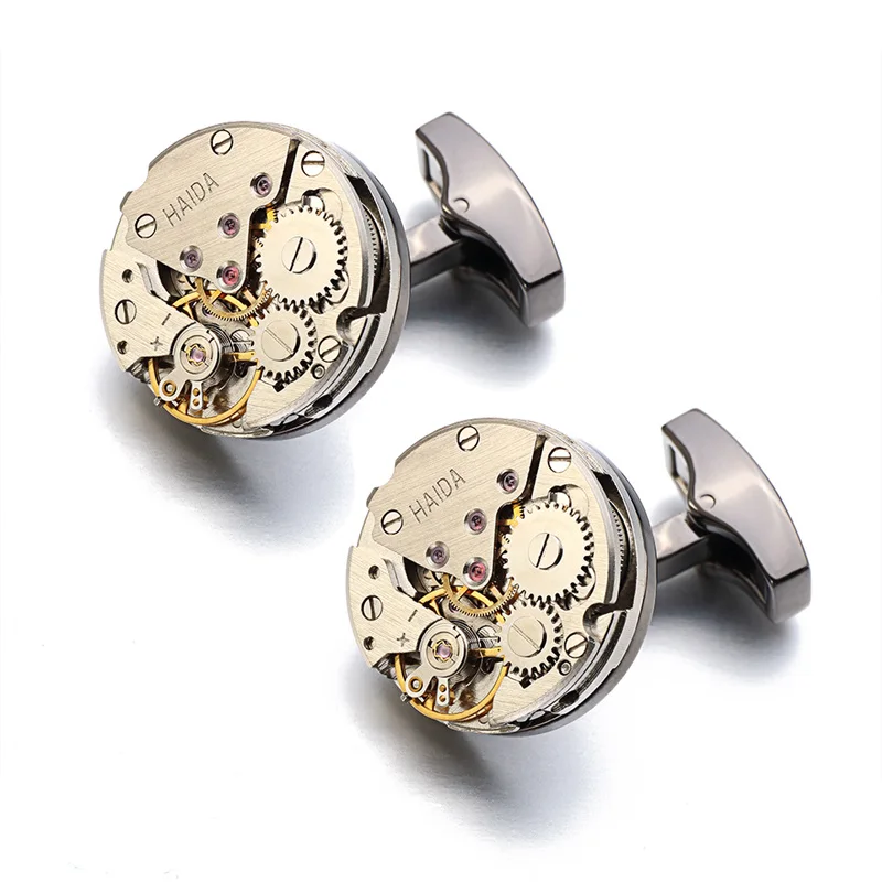 Новинка запонки с механизмом для часов мужских часов|watch movement cufflinks|movement cufflinkscuff