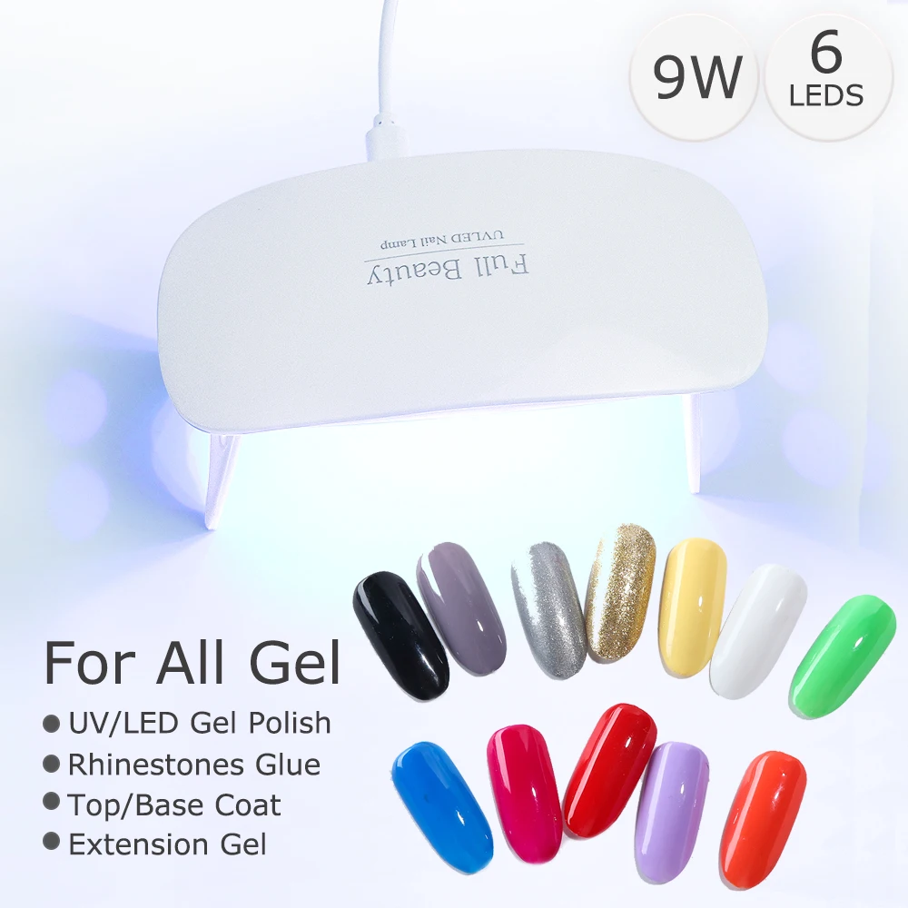 STZ 9W мини лампа для ногтей USB LED Сушилка УФ маникюра отверждения всех гелей лак Sun Pro