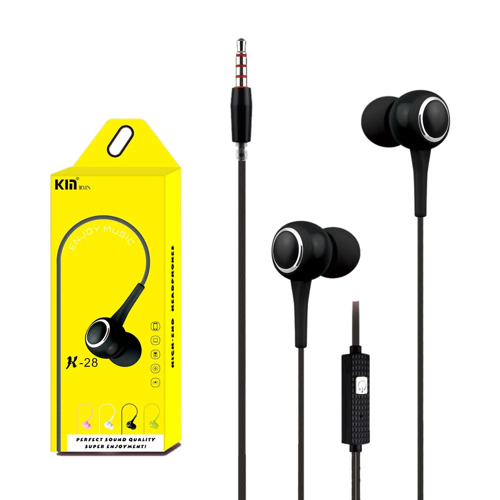 In-Ear 3.5mm Stereo Earphone Earbud Metal Heavy Bass Sound Quality Music Headset With Mic For All Smart phone | Электроника