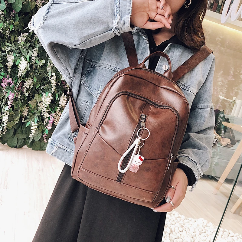 Женский кожаный рюкзак Sac a Dos повседневный на плечо для путешествий 2019 | Багаж и