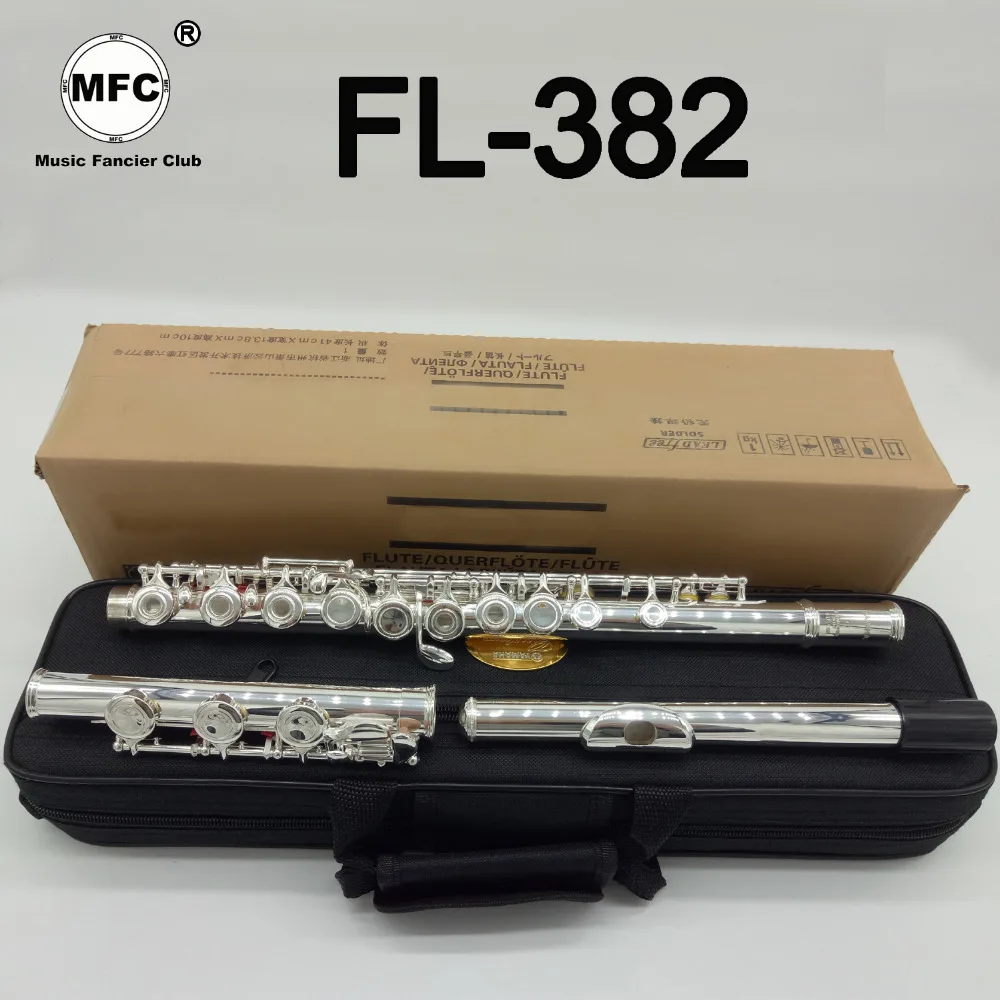 

Music Fancier Club Intermediate Standards Flute FL-382 Student Flutes Silver Plated 16 17 Holes Closed Open Hole With Case