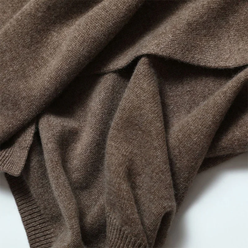 Зимний 100% кашемировый свитер вязаный с высоким воротом женский джемпер комплект