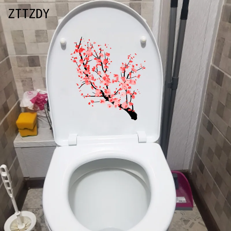 ZTTZDY 19 9*22 9 см ручная роспись ветвей и цветов модный Декор для унитаза наклейка