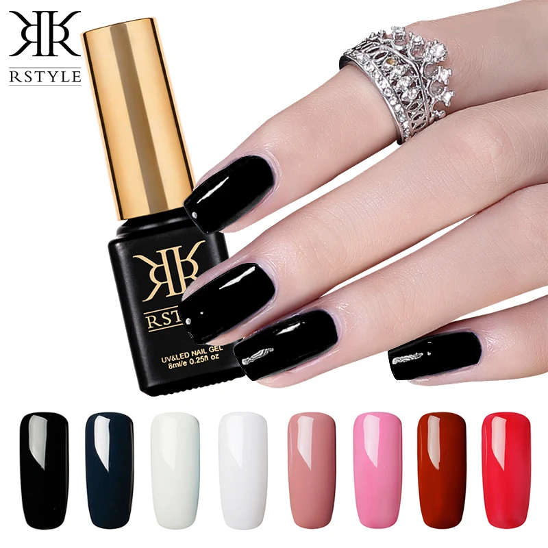 Женский черный светильник цвет 8 мл Модель 22 однотонный в наличии|uv gel nail|gel nailgel nail