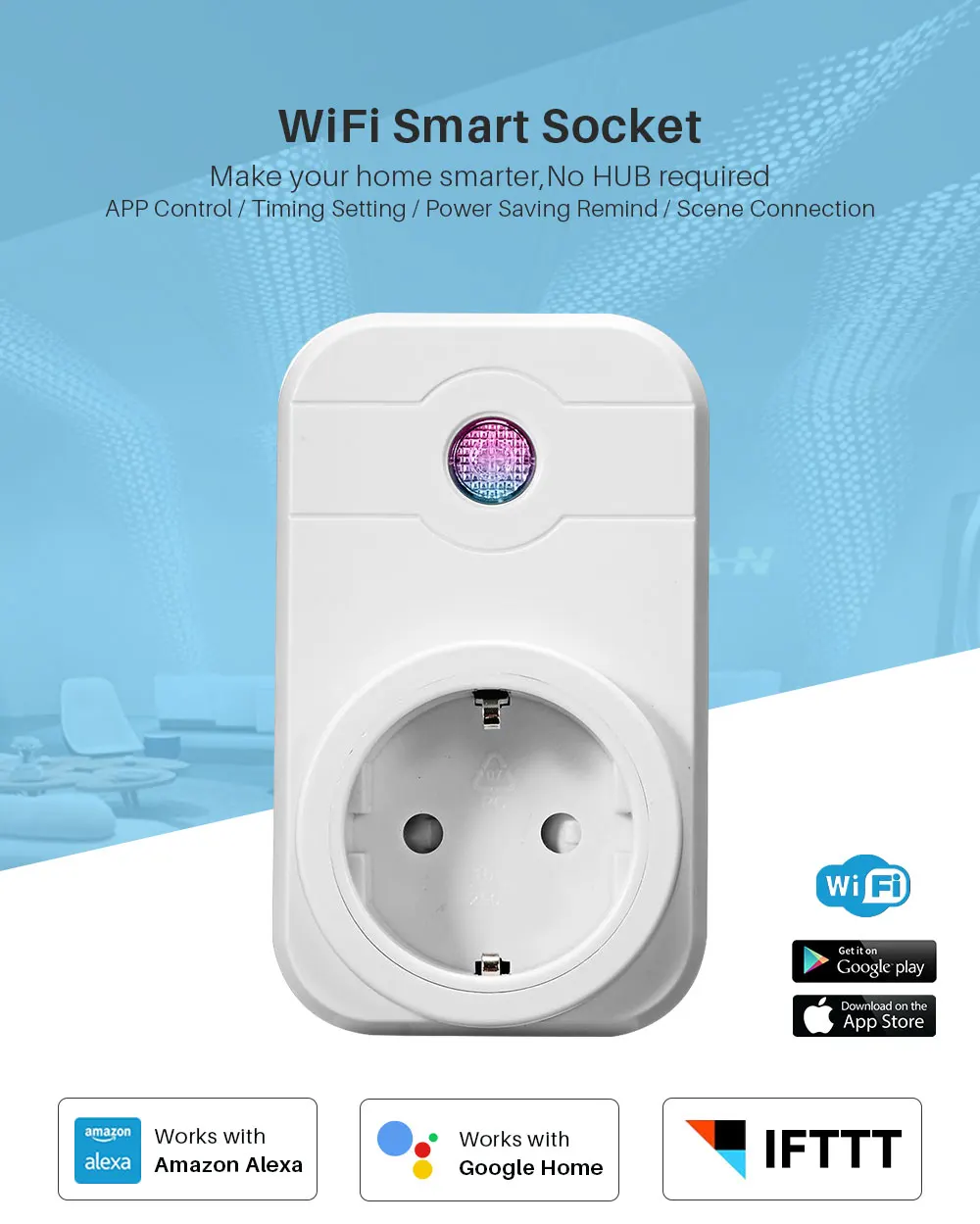 Wi-Fi умная розетка с разъемом для ЕС/Австралии/Великобритании/США управление через iOS Android смартфон Поддержка Alexa Google Home Mini IFTTT