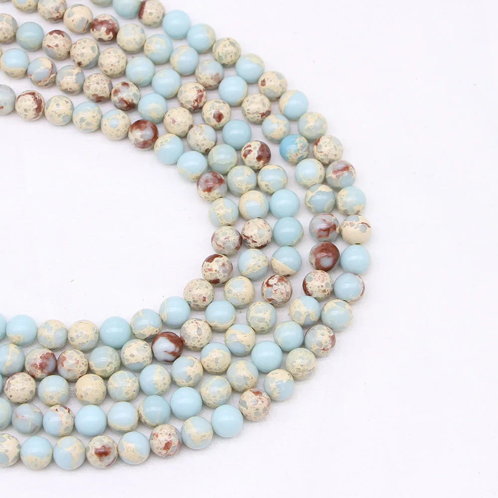 Бисер из натурального шушанского камня бисер с синими морскими осадоками 4/6/8/10/12