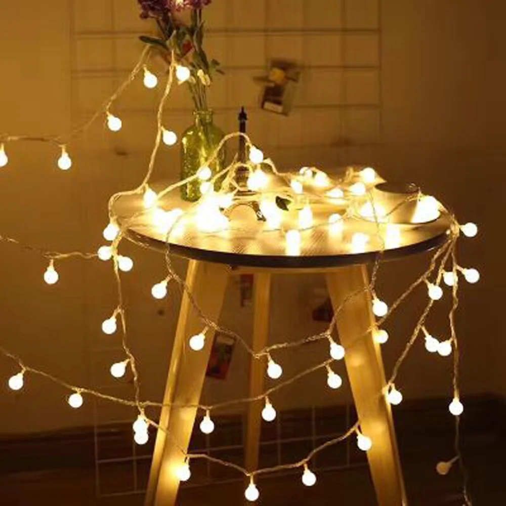 20 LED Светящиеся гирлянды пластик Глобус гирлянда светодиодные фонари свадебное