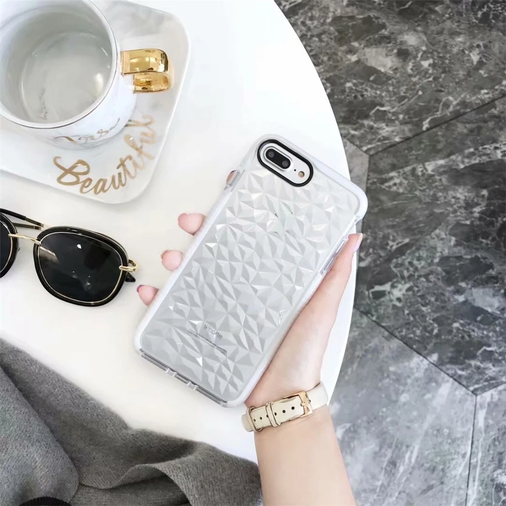 Роскошные 3D ромба телефон чехол для iphone 7 Чехол 6 S плюс 8X10 карамельный цвет мягкий