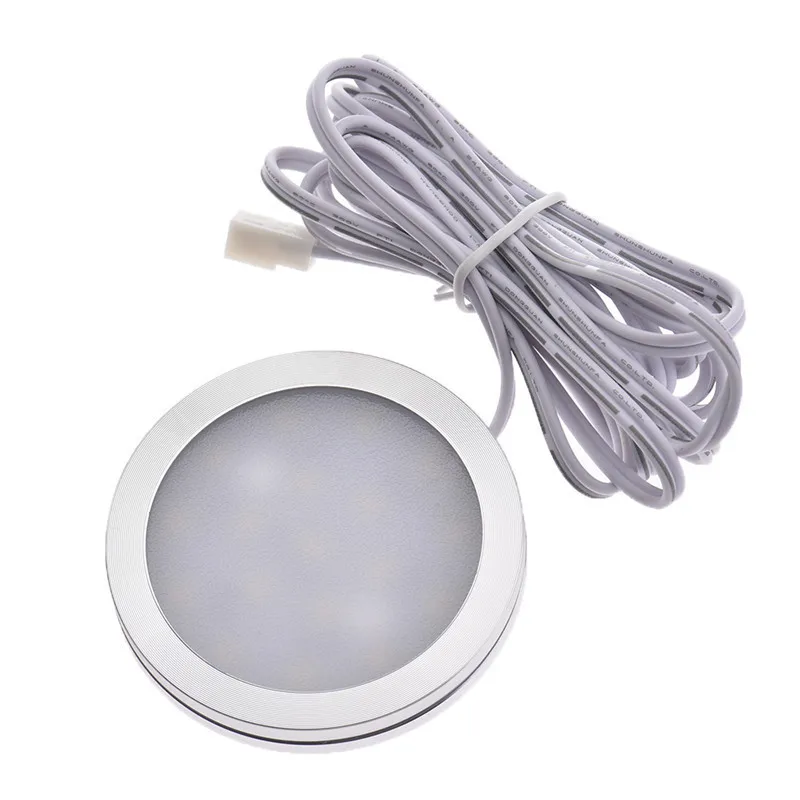 LAIDEYI 6 шт под шкафом Свет Полки свет витрина шкаф 12V круглый светодиодный кухонный