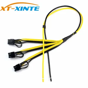 Кабель питания XT-XINTE 6 + 2-контактный кабель для карты 1 на 3 6-контактный + 2-контактный кабель адаптера 12AWG + 18AWG разделительный провод для майнинга BTC
