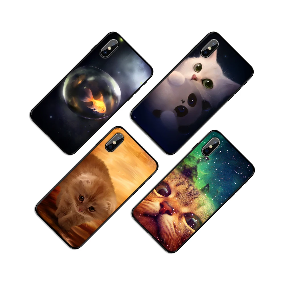 Cute dream cat goldfish Soft TPU Case Cover for Apple iPhone 6 6S 7 8 Plus 5 5S SE X XS MAX XR Silicone Cases | Мобильные телефоны