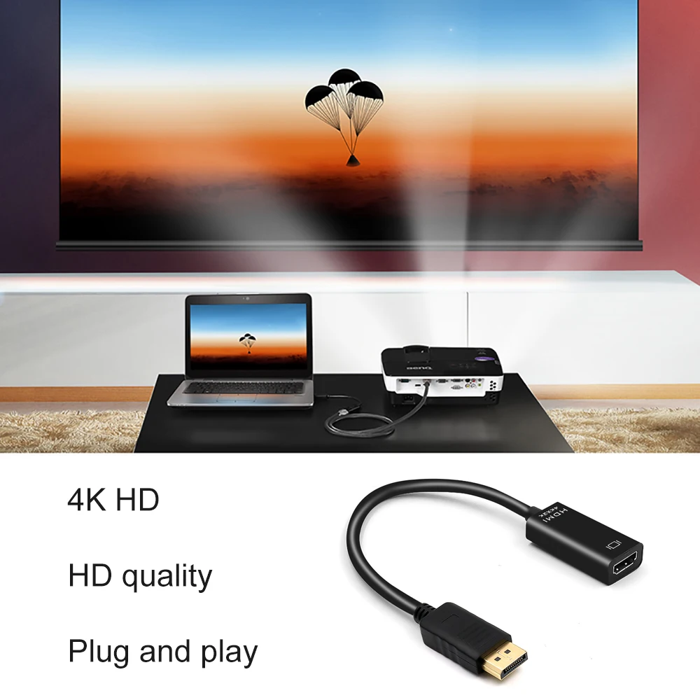 Переходник с порта дисплея DP на HDMI совместимый Кабельный адаптер 1080P 4K штекер