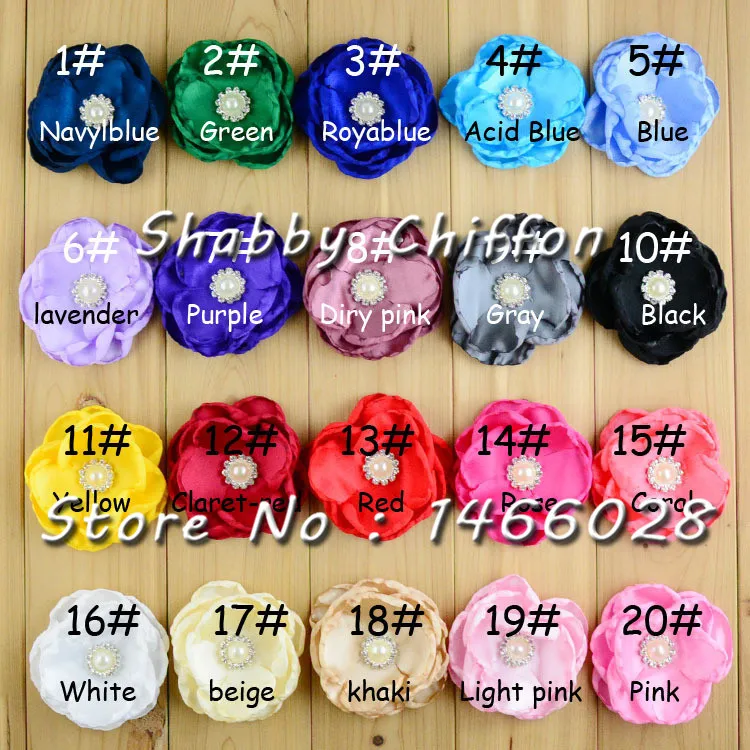 

30 pcs/lot , 8cm singed satin flowers , burned satin flowers with pearl , satin shabby flowers for headband