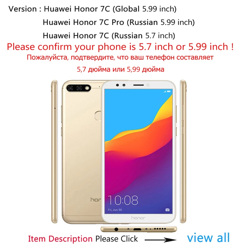 Для huawei Honor 7C Pro Футляр складной чехол на 7A Чехлы Флип кожаный силиконовый