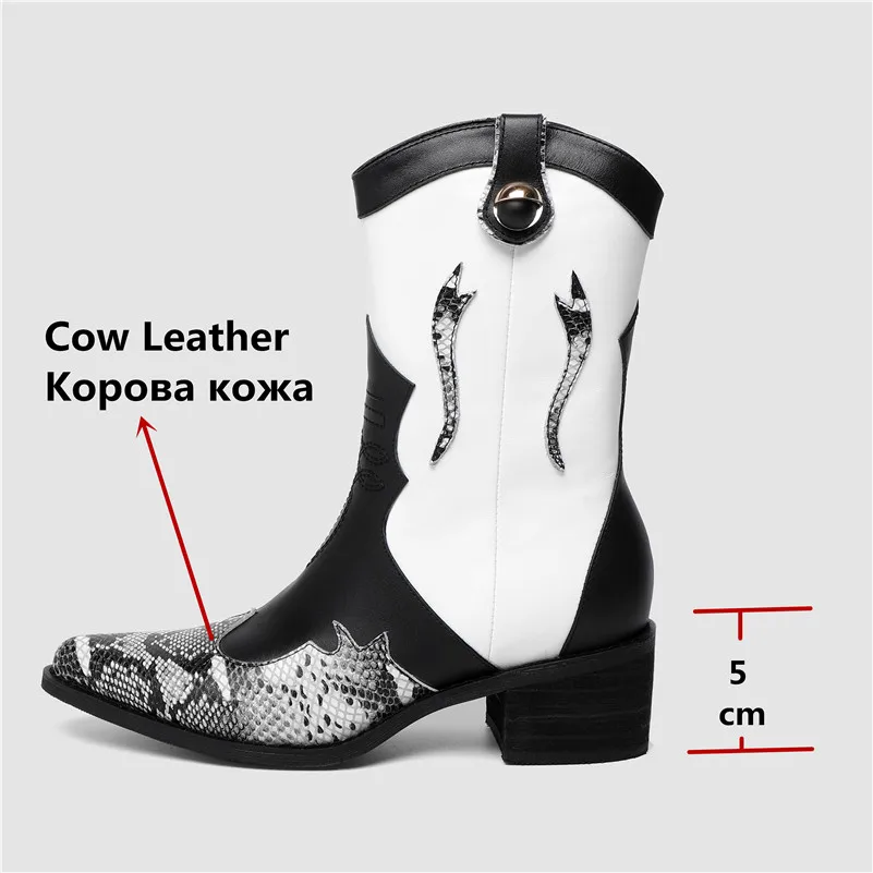 FEDONAS/модные женские сапоги до середины икры из натуральной кожи с принтом сезон