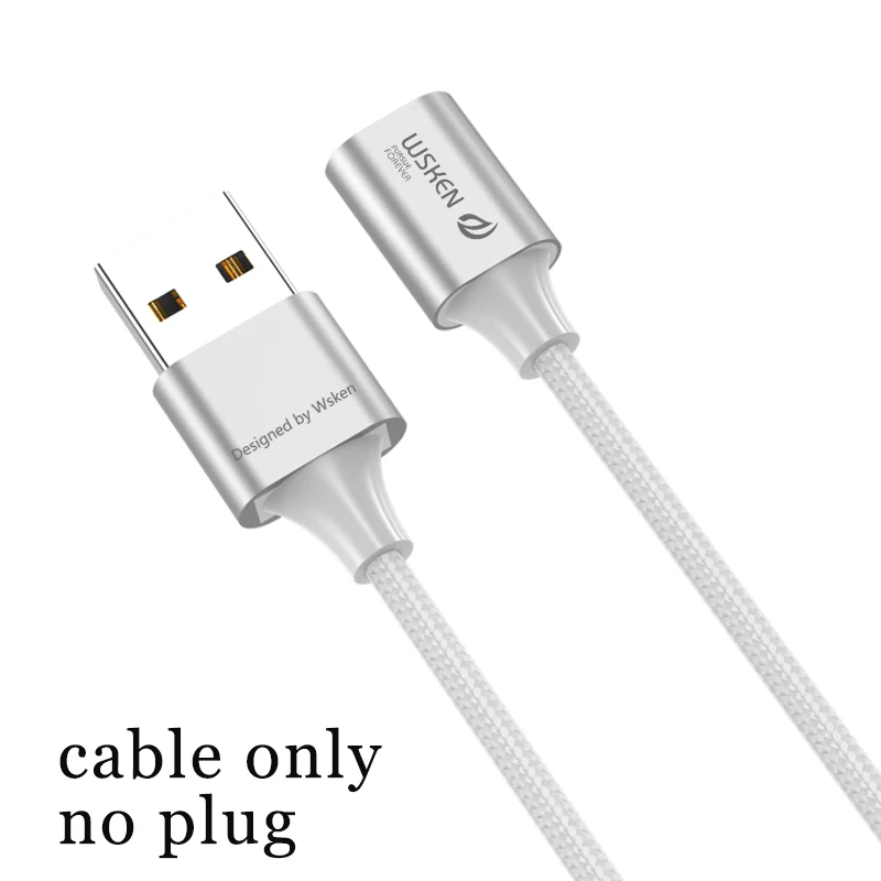 WSKEN X2 usb type C Micro USB Магнитный кабель для iPhone XR XS зарядный кабель 3A Быстрая зарядка для Sansung S9 type-C USB-C адаптер - Цвет: only cable no plug
