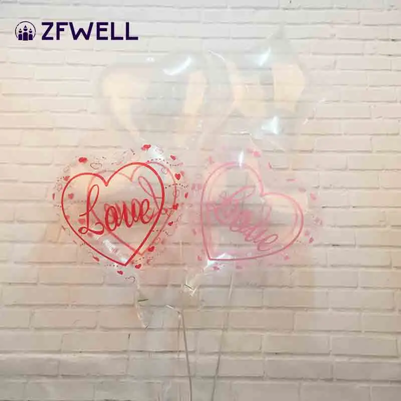 ZFWELL 5pz 18 дюймов любовь пятиконечная звезда прозрачная волна воздушный шар печать