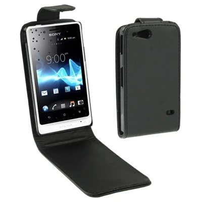 Кожаный чехол книжка для Sony Xperia Go вертикальный защитный кобура / ST27i|flip case|case for