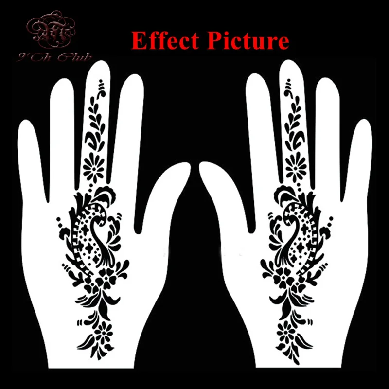 4 шт. простой женский трафарет для татуировок с хной многоразовый Менди хна блеск