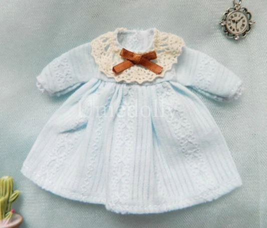 Blue 1 шт. Винтажный стиль Obitsu 11 кукольный пеньюар платье для куклы OB11 одежда аксессуары - Цвет: Blue