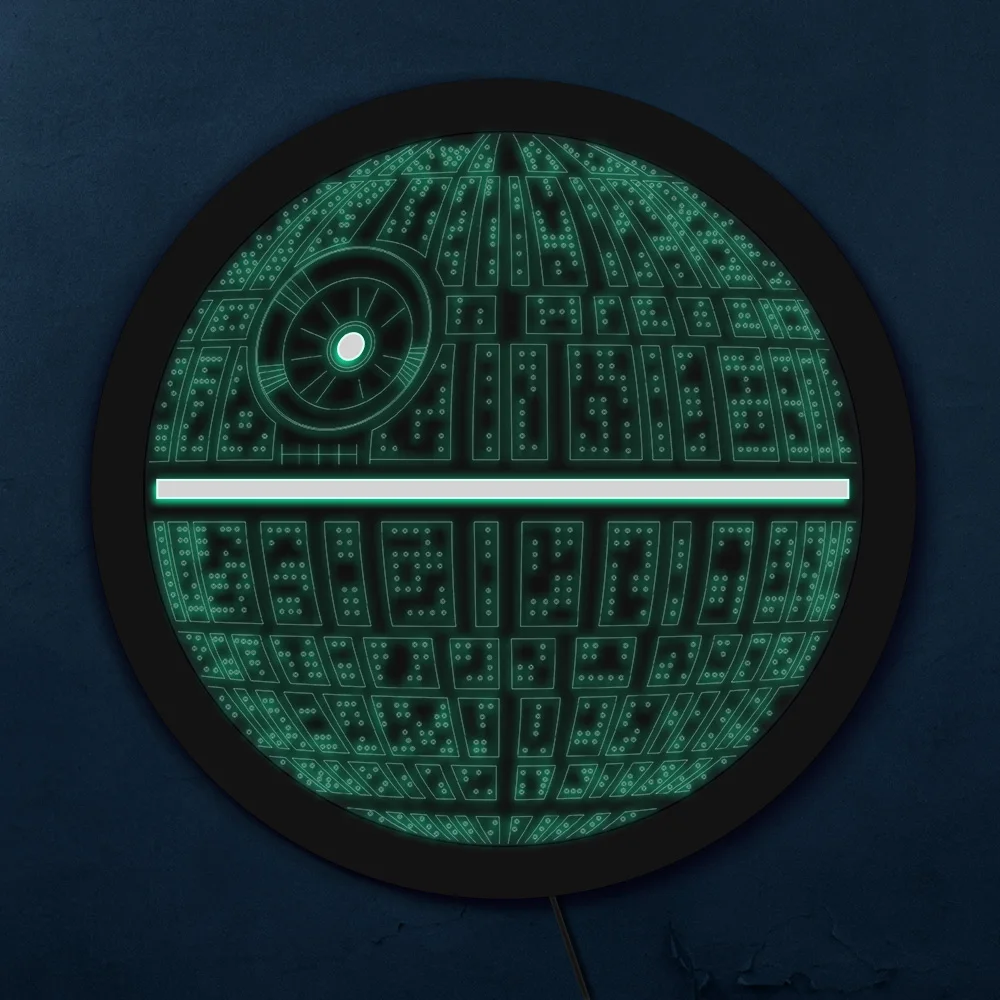 Светодиодная неоновая вывеска Death Star Настольная декоративная подсветка с 3D