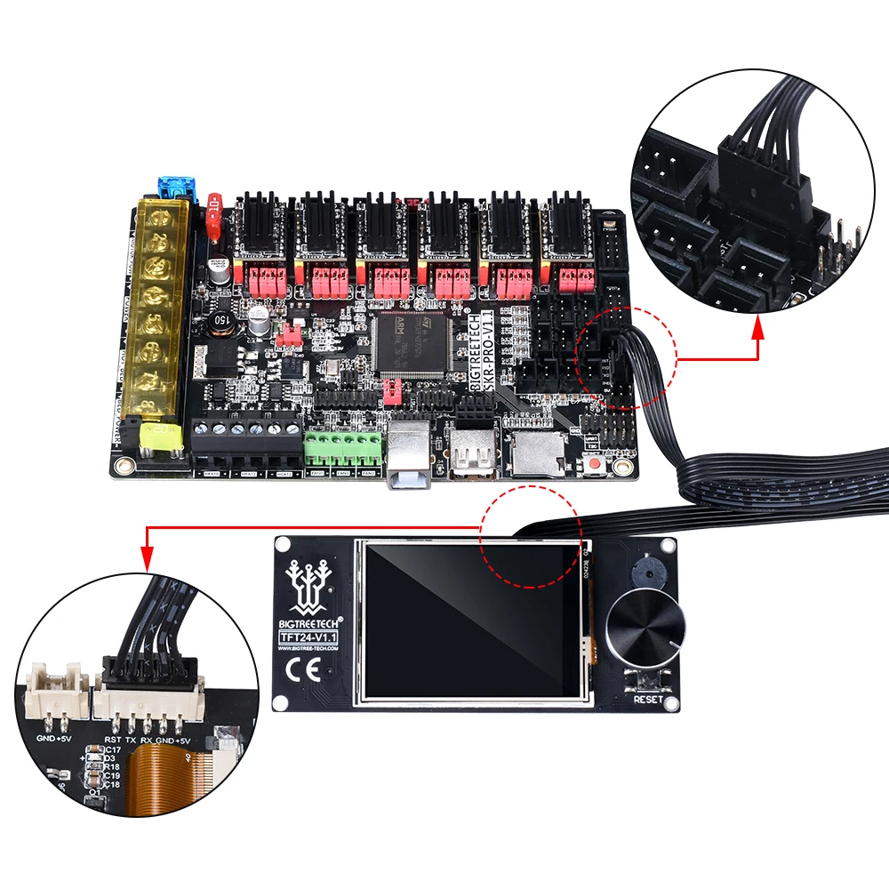 Драйвер шагового двигателя BIGTREETECH TMC5160 V1.2 SPI 6 слойный VS TMC2208 TMC2209 запчасти для 3D
