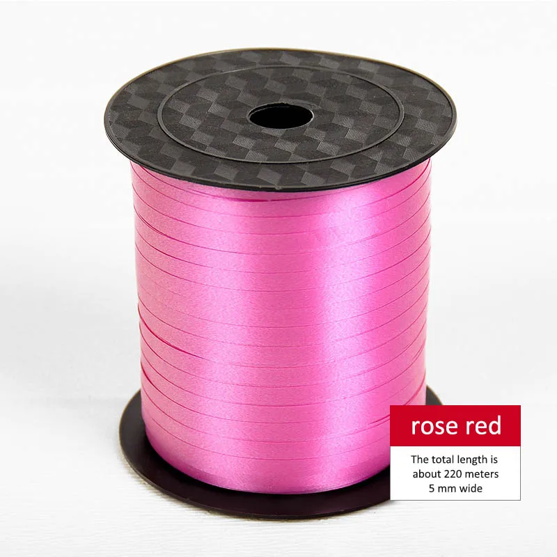 rose red Воздушный шар, лента в рулоне, детские игрушки, поделки, фольга, керлинг, много цветов, 5 мм, сделай сам, подарки, свадебные принадлежности, 250 ярдов - Цвет: rose red