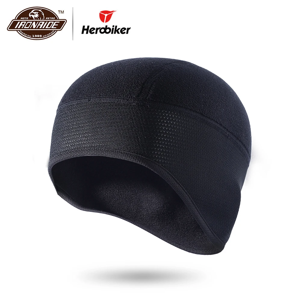 HEROBIKER, черная мотоциклетная маска для лица, мото термальные флисовые шляпы, морозостойкие, Осень-зима, головные уборы для велоспорта, лыжный шлем, шапки, повязка на голову